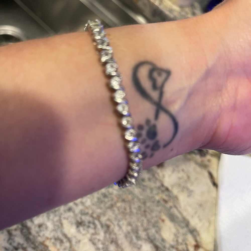 Sterling silver genuine diamond tennis bracelet